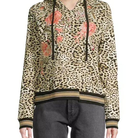 NWT Johnny Was Biya JWLA Embroidered Sweatshirt Vienna Pullover Jacket Hoodie L - Picture 1 of 9